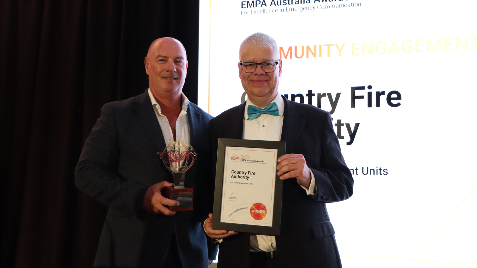 CFA Manager Community Engagement & Program Development Paul Harris accepting award